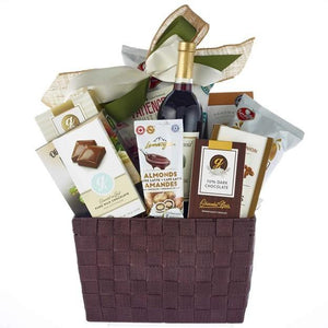 White Wine Gift Basket - Blooms of Paradise