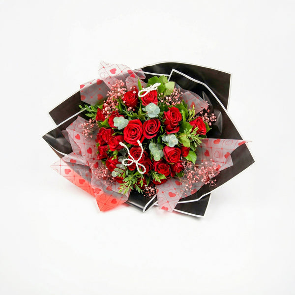 2 Dozen Red Roses – Luxury Wrapped - Cambridge Flowers & Co.
