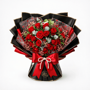 2 Dozen Red Roses – Luxury Wrapped - Cambridge Flowers & Co.