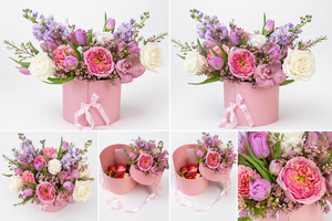 Blush Luxury Flower Box with Chocolates – Mother’s Day Gift - Cambridge Flowers & Co.