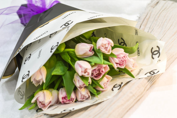 Chanel - Inspired Pink Tulip Bouquet - Blooms of Paradise Cambridge