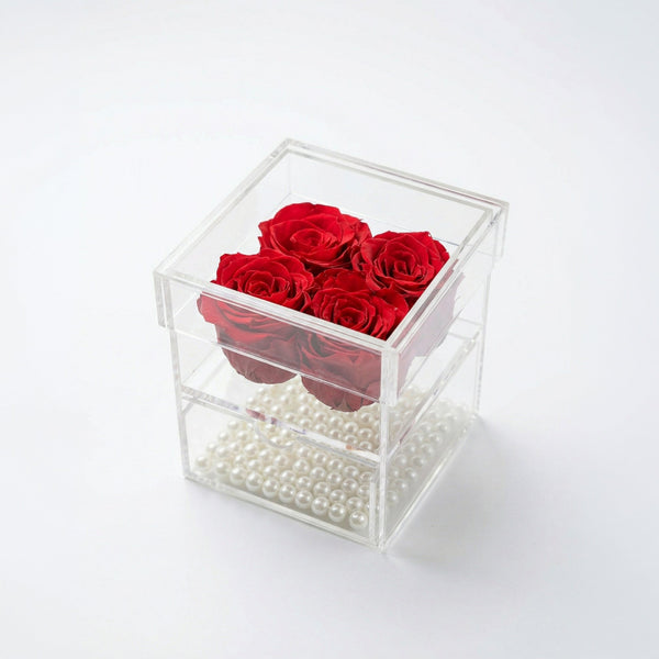 Forever Red Roses in Acrylic Box - Cambridge Flowers & Co.