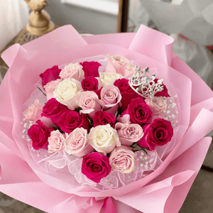 Princess Pink Rose Bouquet - Cambridge Flowers & Co.
