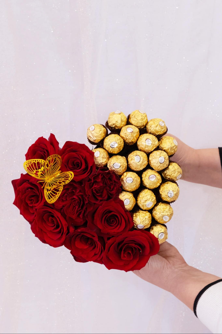 Red Rose & Ferrero Rocher Heart Box