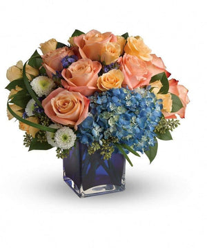 Bold Blush Floral Vase Arrangement for Him - Baby Boy Blooms