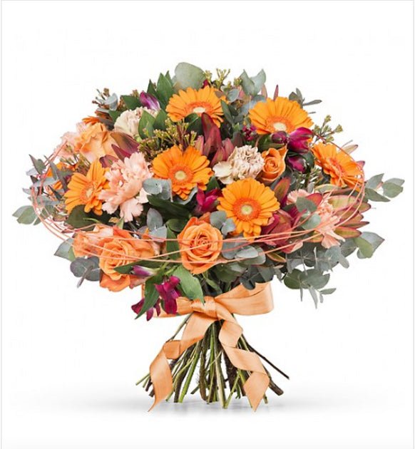 Fresh hand-tied assorted flower bouquet as an elegant gift