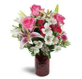 Classic Love Anniversary Mason Jar Floral Arrangement2