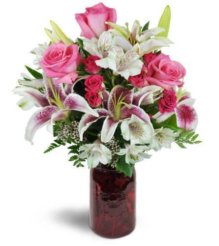 Classic Love Anniversary Mason Jar Floral Arrangement1