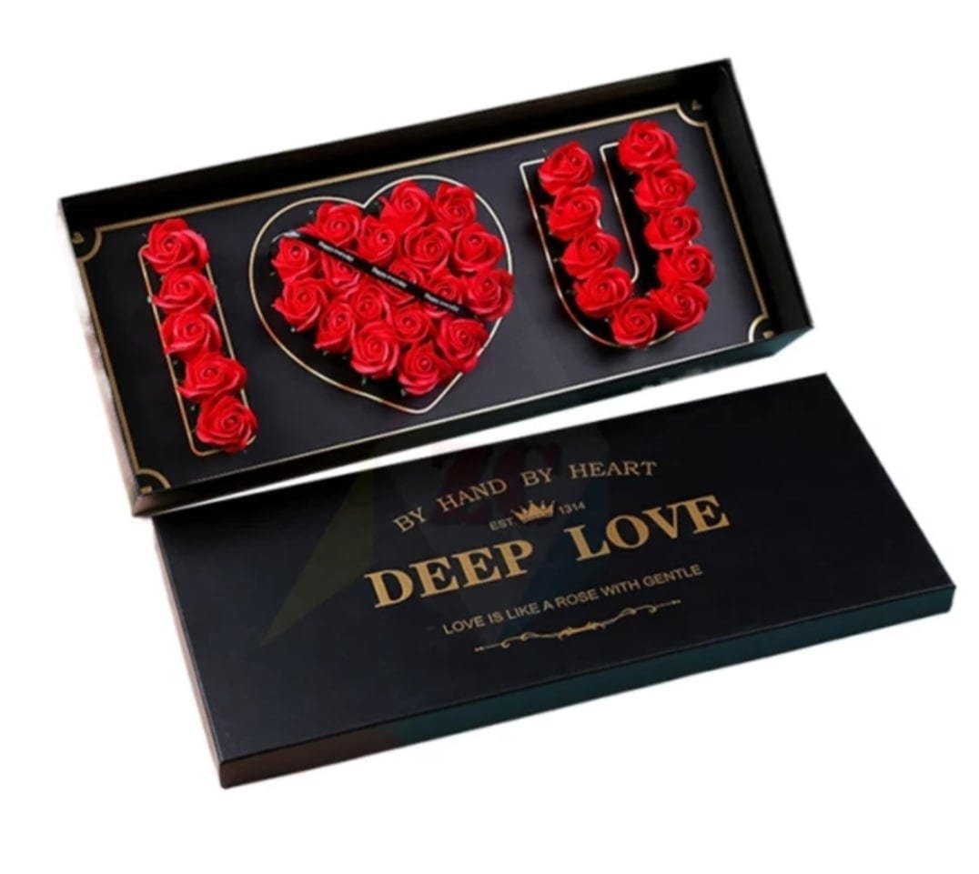 Romantic Deep Love Box Floral Arrangement for Special Occasions