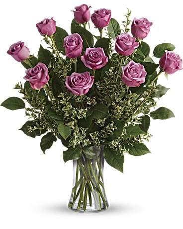 Dozen Lavender Roses - Blooms of Paradise