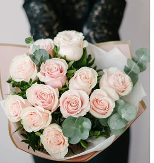 Forever in Love Pink Dozen Roses - Blooms of Paradise Cambridge