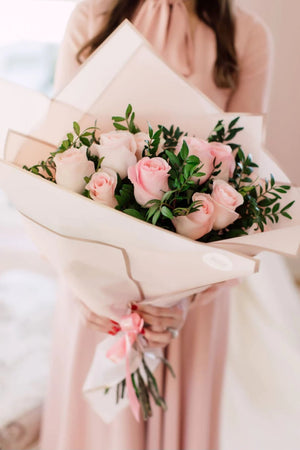 Forever in Love Pink Dozen Roses - Blooms of Paradise Cambridge