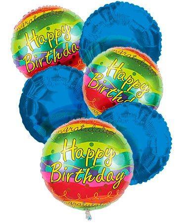 Colorful Happy Birthday balloon bouquet with delivery service2