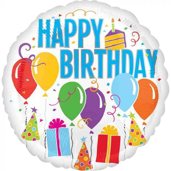 Colorful Happy Birthday balloon bouquet with delivery service0