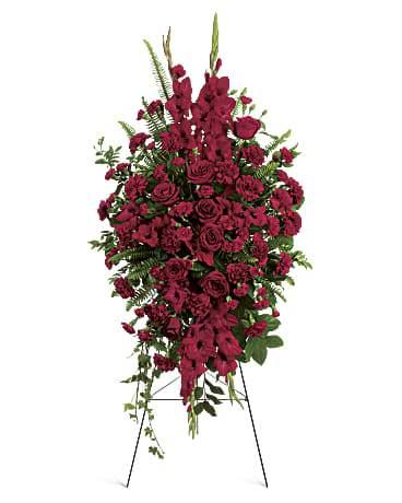 Elegant Funeral Flowers Spray Standing Tribute by Blooms Of Paradise